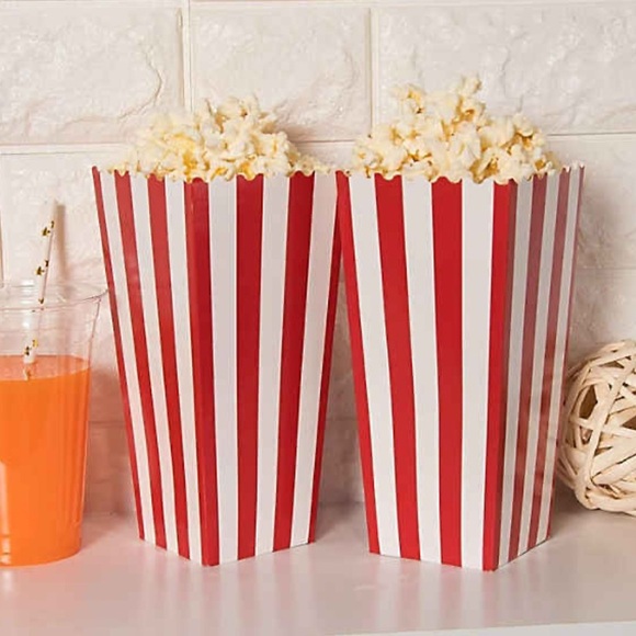 100 pack large Red and White Striped Popcorn Boxes - Picture 4 of 5